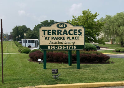 Terraces at Parke Place Single-Sided Sandblasted Sign
