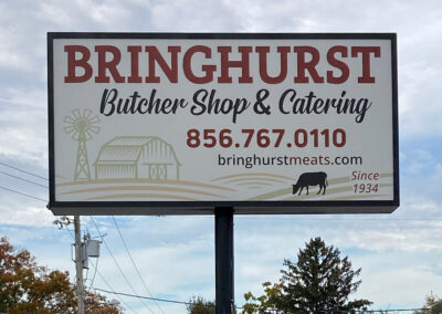Bringhurst Meats Illuminated Double-Sided Sign Cabinet