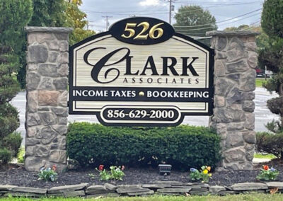 Clark Associates Sandblasted Sign