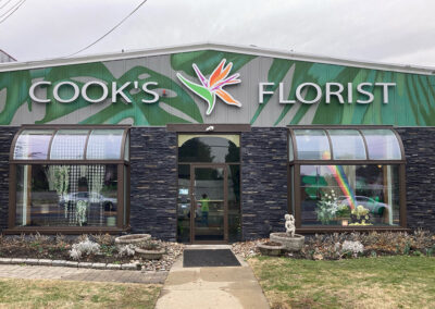 Cook's Florist Reverse Channel Letter with Halo Effect