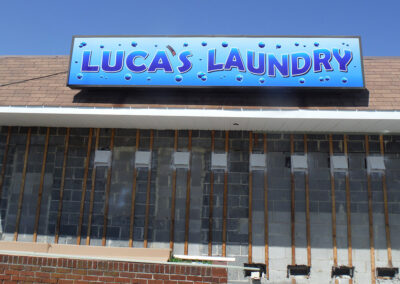 Luca's Laundry Sign Cabinet with Lexan panel