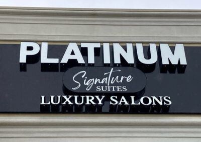 Platinum Suites Channel Letters on Aluminum Pan
