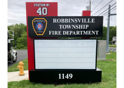 Robbinsville Fire Dept. Sign Cabinet with Changeable Copy Sign Face